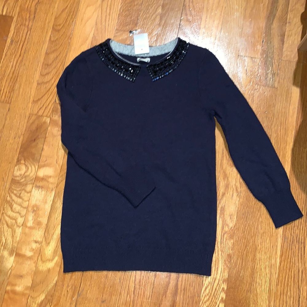 Navy Blue Sweater with a Shimmery Detail, Size XS